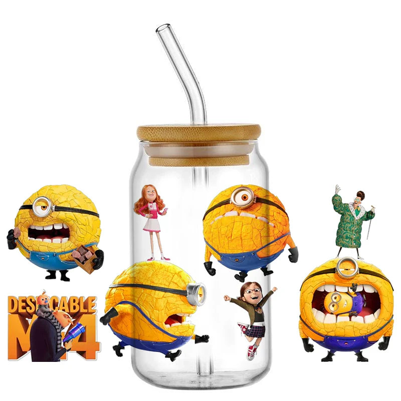 Minions UV DTF Transfer Stickers for 16oz Libbey Glasses - Image 40
