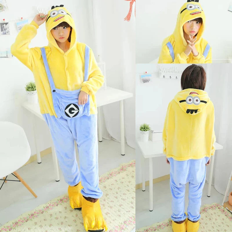 Miniso Adults Minions Kigurumi Onesie – Unisex Winter Cosplay