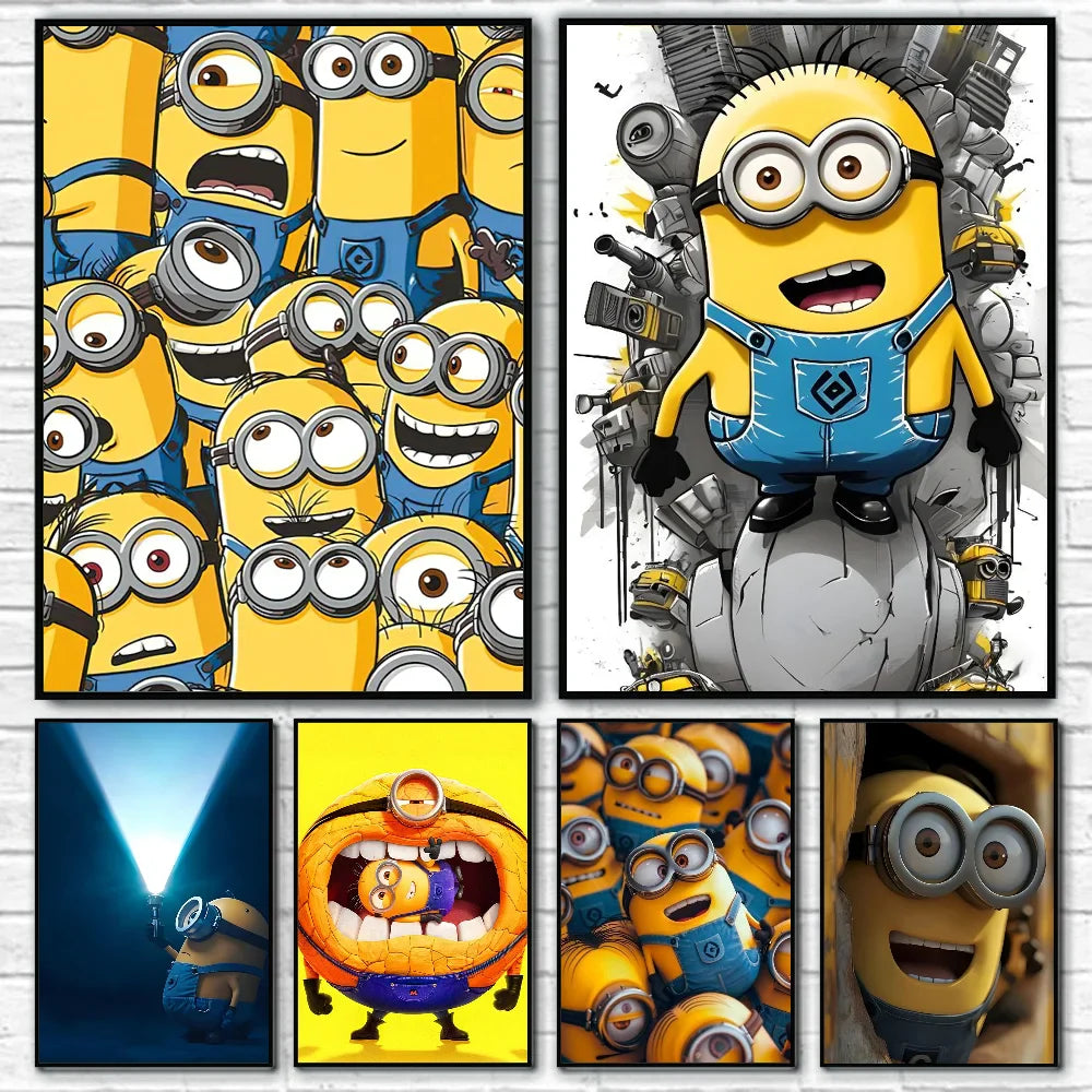 1pc Anime M-Minions Poster Self-Adhesive Art Sticker
