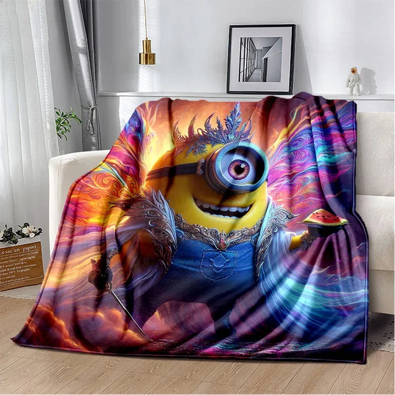 Kawaii Minions Throw Blanket – Soft Cartoon Cover for Bed, Sofa & Kids - Image 16