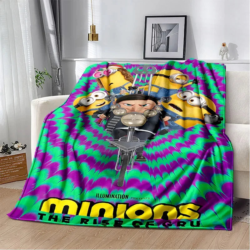 Kawaii Minions Throw Blanket – Soft Cartoon Cover for Bed, Sofa & Kids - Image 14