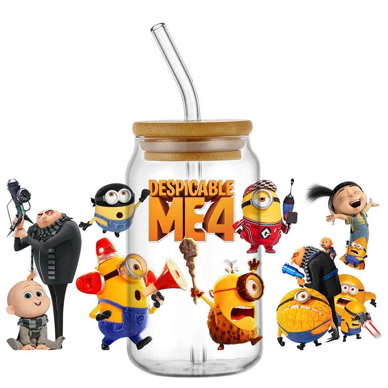 Minions UV DTF Transfer Stickers for 16oz Libbey Glasses - Image 4