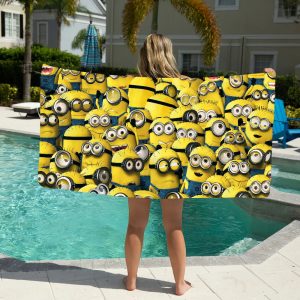 Minions Cartoon Pool & Beach Towel - Quick Dry & Portable