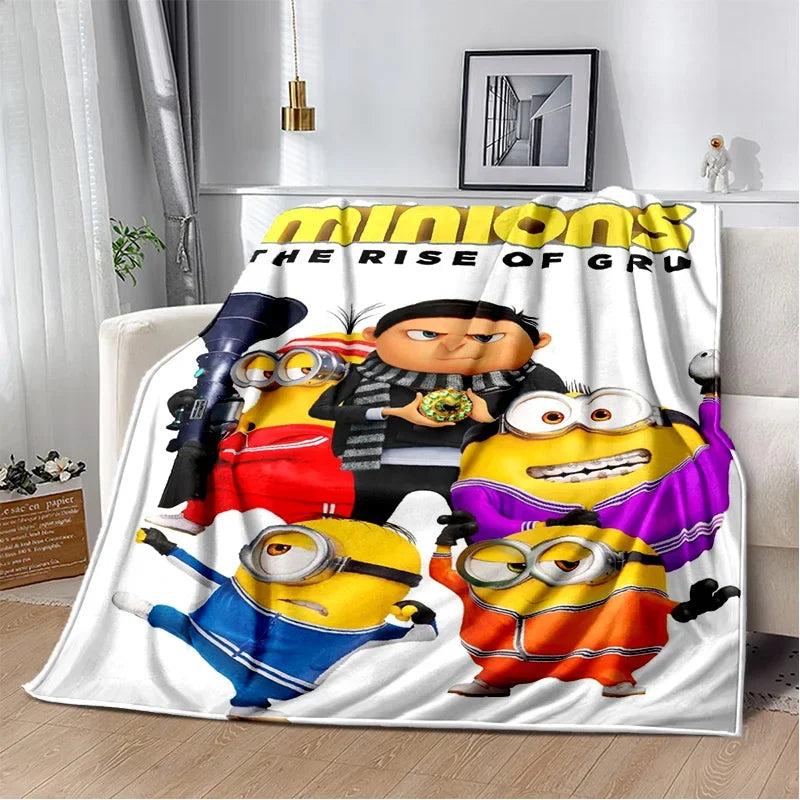 Kawaii Minions Throw Blanket – Soft Cartoon Cover for Bed, Sofa & Kids - Image 8