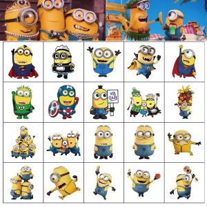 Minions Temporary Tattoo Set – 20pcs Cute Body Art Stickers for Kids & Parties