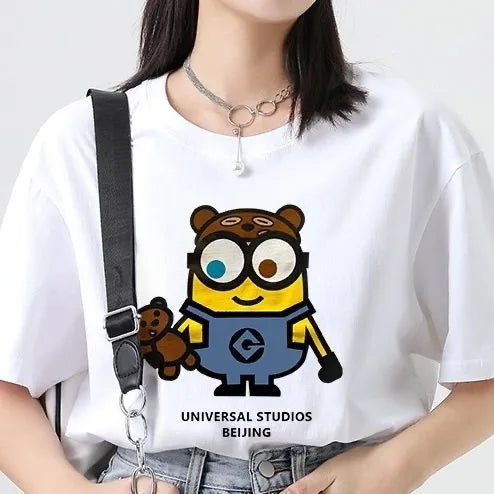 Kawaii Minions Oversized T-Shirt – Unisex Cotton Streetwear - Image 2