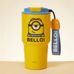Miniso Minions 500ml Straw Cup – Cartoon Stainless Steel Bottle