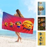 Cute Banana Minions Microfiber Beach Towel - Quick Dry & Absorbent
