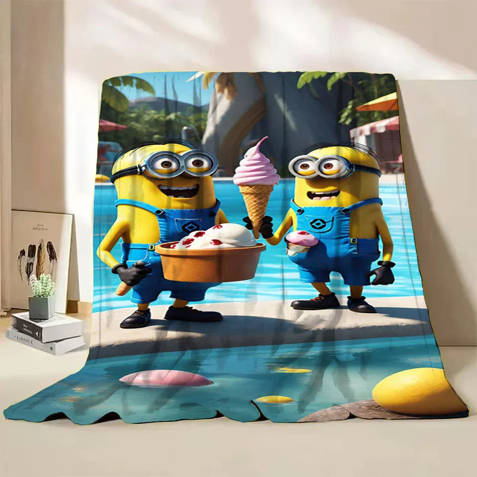Minions Flannel Throw Blanket – Soft Winter Cartoon Blanket by MINISO - Image 31