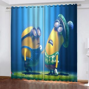 Minions 3D Blackout Curtains – Cartoon Window Decor for Kids’ Room