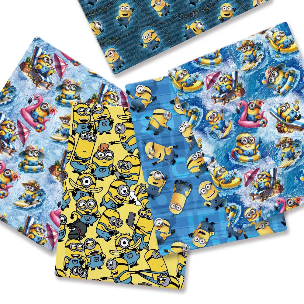BEAST KINGDOM Minions Cartoon Patchwork Fabric – Cotton Blend for DIY Crafts